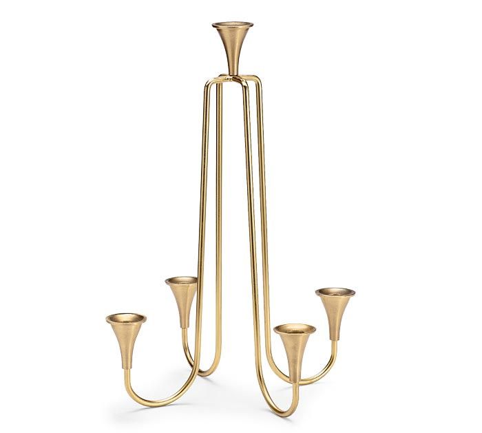 Gold Aluminum Pillar Candleholder