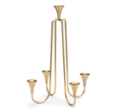 Gold Aluminum Pillar Candleholder