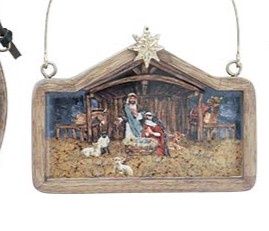 Mango Wood Nativity Ornaments