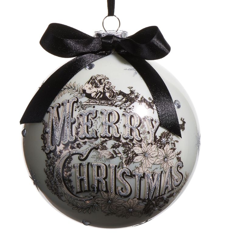 5&quot; Vintage Merry Christmas Ball Ornament
