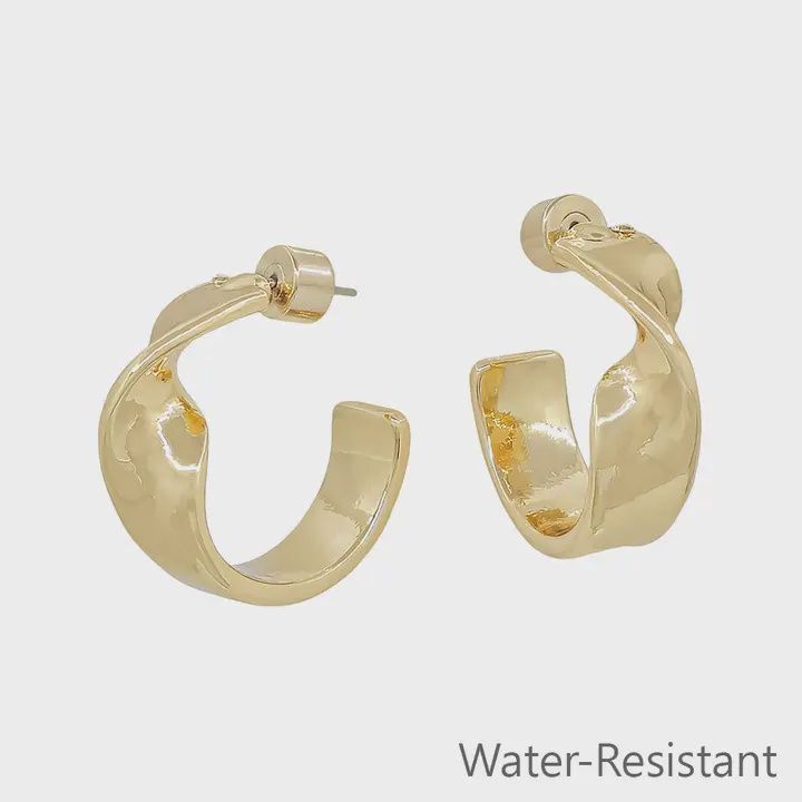 Metal Twisted 1&quot; Hoop Earring