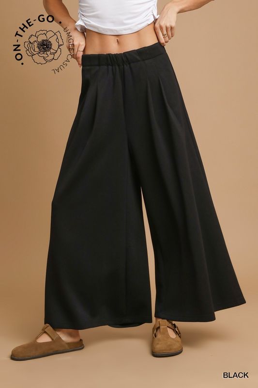 Wide Leg Lounge Pants w/ Pleats