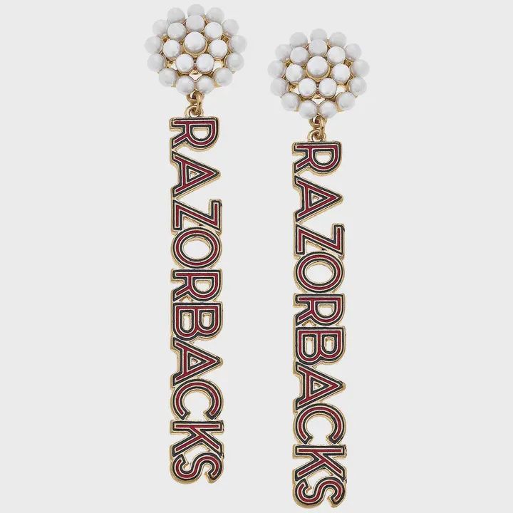 Arkansas Earrings, Colour: Razorback Pearl Cluster