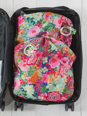 Pink Painted Garden Travel Laundry- 2 Piece Set