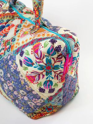 Mandala Folk Patchwork Puffy Weekender Bag