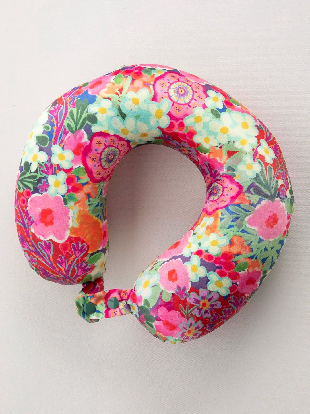 Pink Painted Garden Travel Neck Pillow