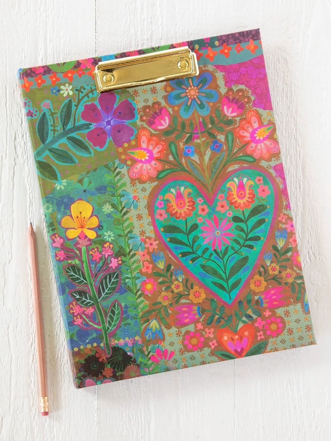 Teal Heart Clipfolio w. Notepad