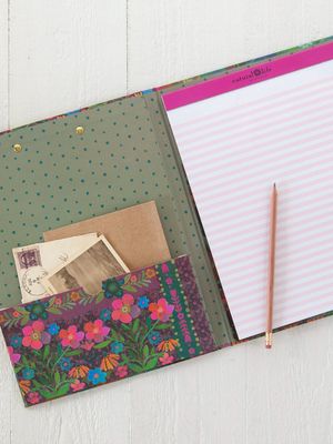 Teal Heart Clipfolio w. Notepad