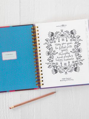 Lilac Folk Flower 17 Month Planner