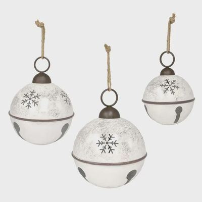 Silver &amp; White Sphere Bell