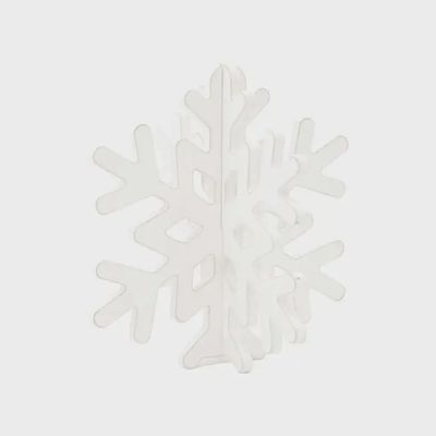 3D White 4-Sided Snowflake