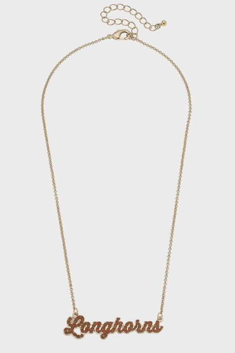 UT Longhorn Rhinestone Necklace