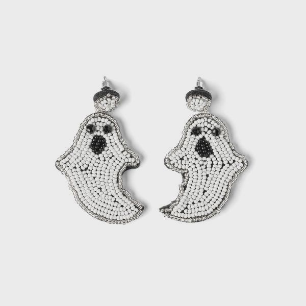 Spooky Season Beaded Earring, Colour: Ghost