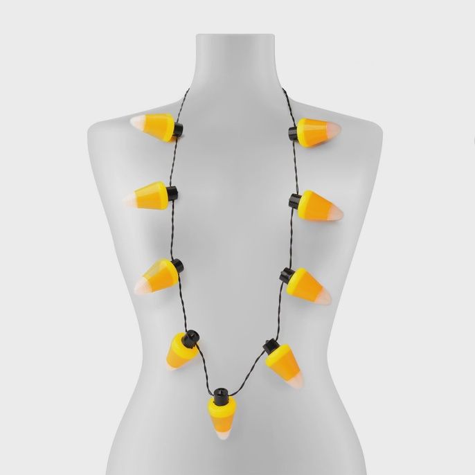 Lotsa LITES! Jumbo Flashing Halloween Necklace, Colour: Candy Corn