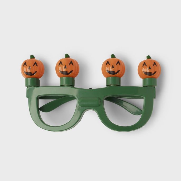 Spooky LITES! Jumbo Flashing Halloween Glasses, Colour: Pumpkin