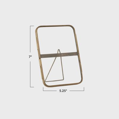 Antique Brass &amp; Glass Photo Frame