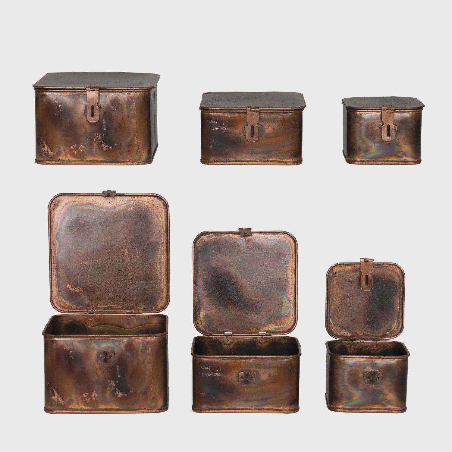 Burnt Copper Decorative Metal Box
