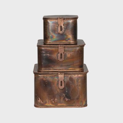 Burnt Copper Decorative Metal Box