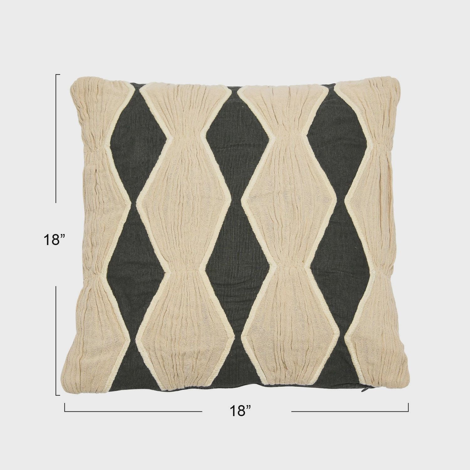 Charcoal &amp; Tan Applique &amp; Diamond Pattern