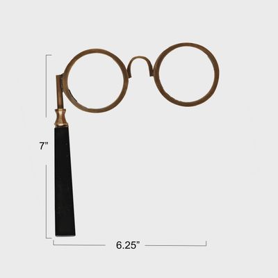 6.3&quot; X 0.5&quot; Brass &amp; Resin Spectacle Magnifying Glasses