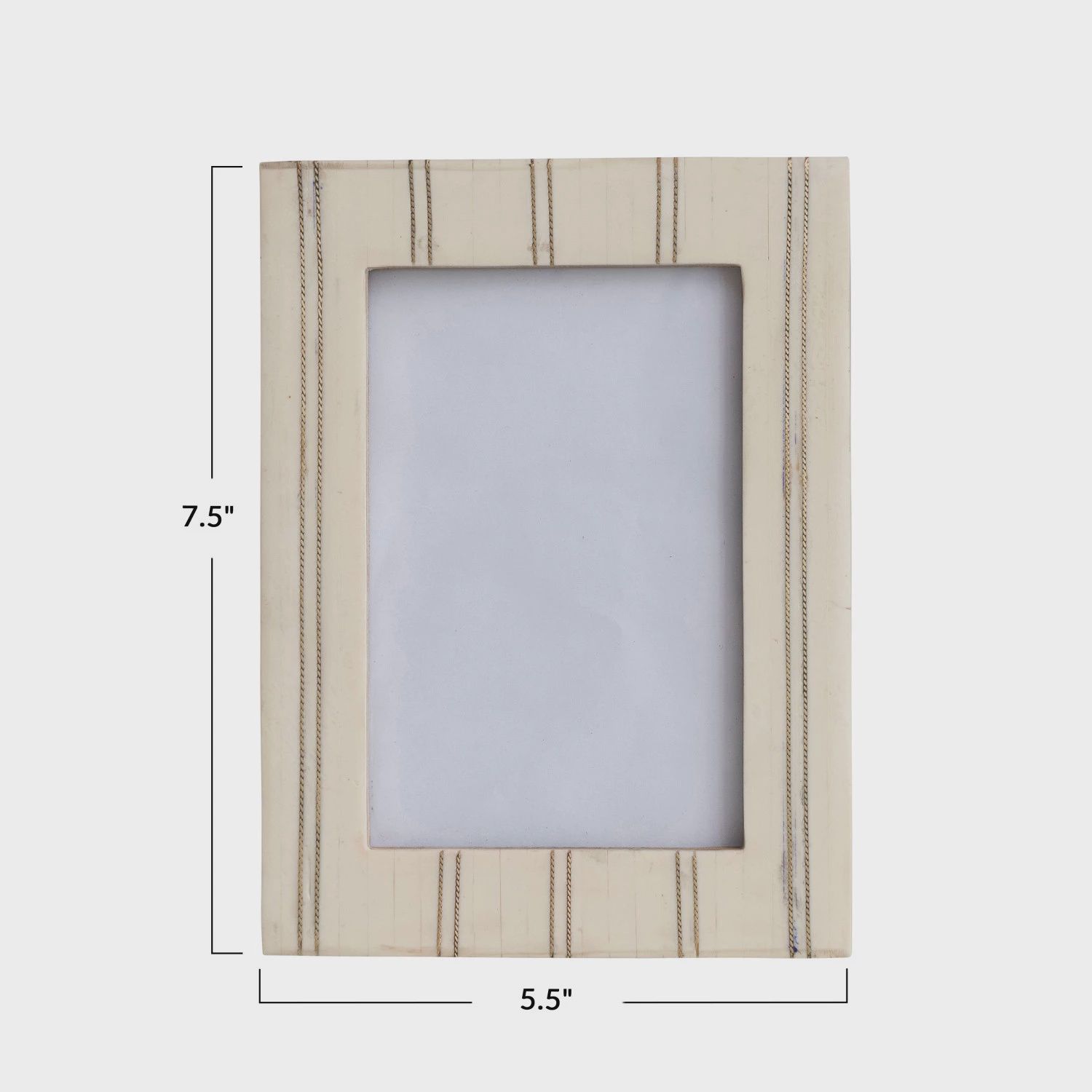 Cream Resin Photo Frame w/ Metal Inlay