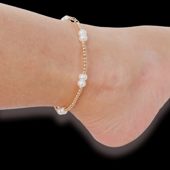 Coastal Pearl Anklet- Standard 9in