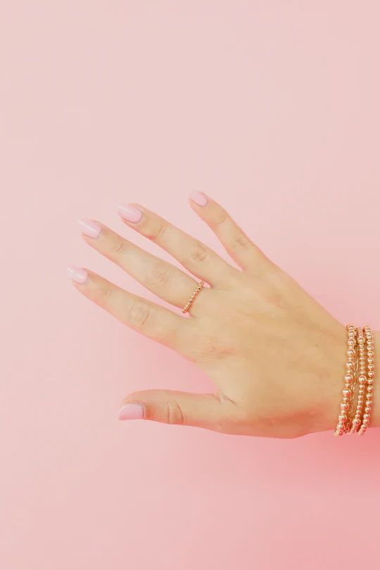 Ella 2.5MM Beaded Gold Band Ring- 7/8