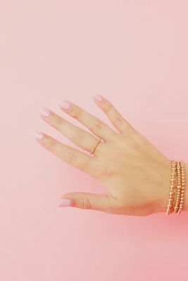 Ella 2.5MM Beaded Gold Band Ring- 7/8