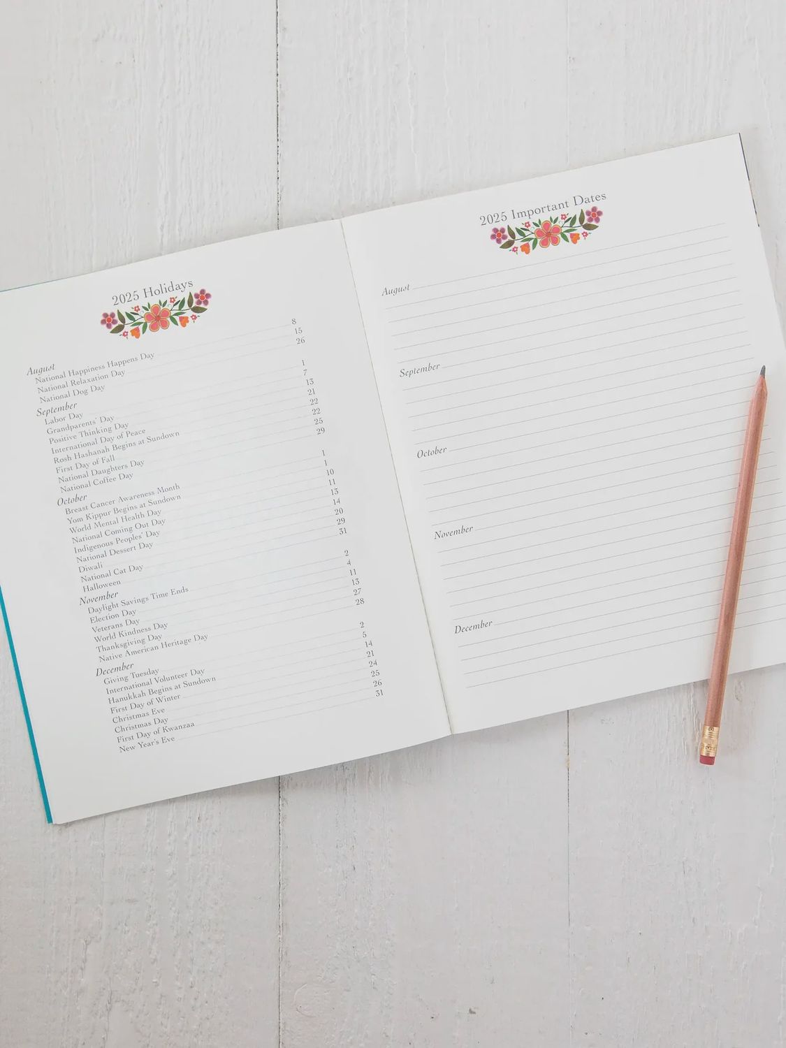 Academic Planner Teal Heart