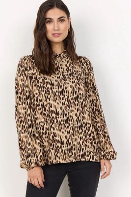 Leopard Button Down Blouse