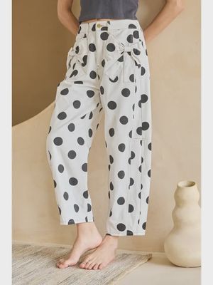 Polka Dot Barrel Pants w. Bow Pocket