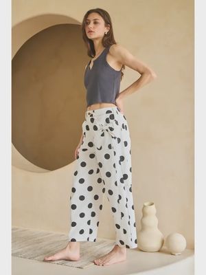 Polka Dot Barrel Pants w. Bow Pocket