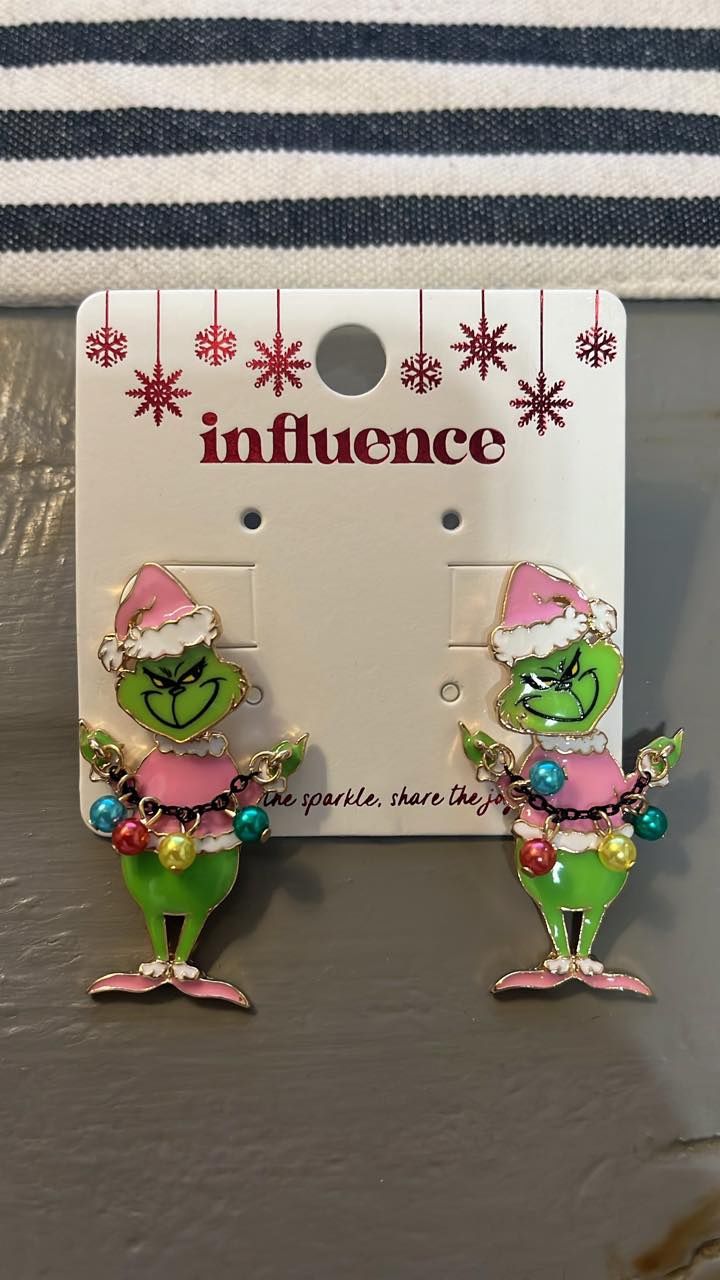 Pastel Grinch Earrings
