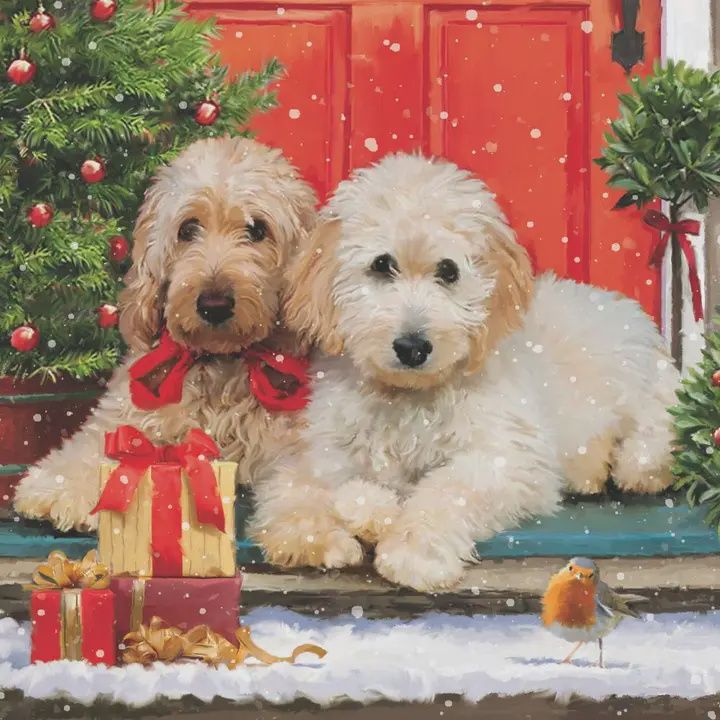 Golden Doodle Christmas Napkins