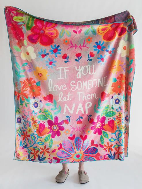 Let Them Nap Double Sided Cozy Throw Blanket