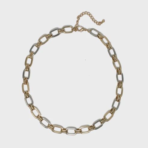 Gold and Silver Interlocking Chain 16&quot;-18&quot; Necklace