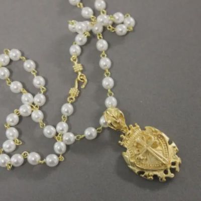 Pearl Rosary Pearl Chain 18K Necklace