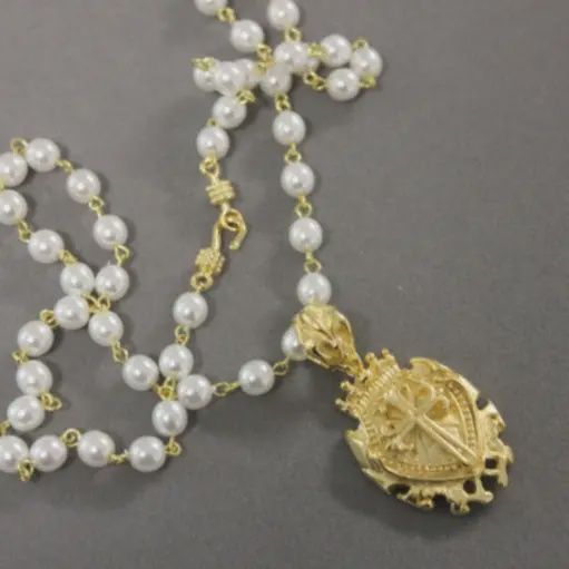 Pearl Rosary Pearl Chain 18K Necklace