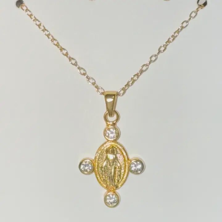 4 Crystal Mary 18K Necklace