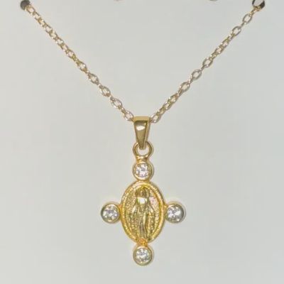 4 Crystal Mary 18K Necklace
