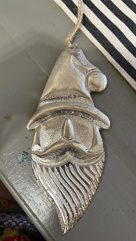 Midnight Shimmer Santa Head Ornament