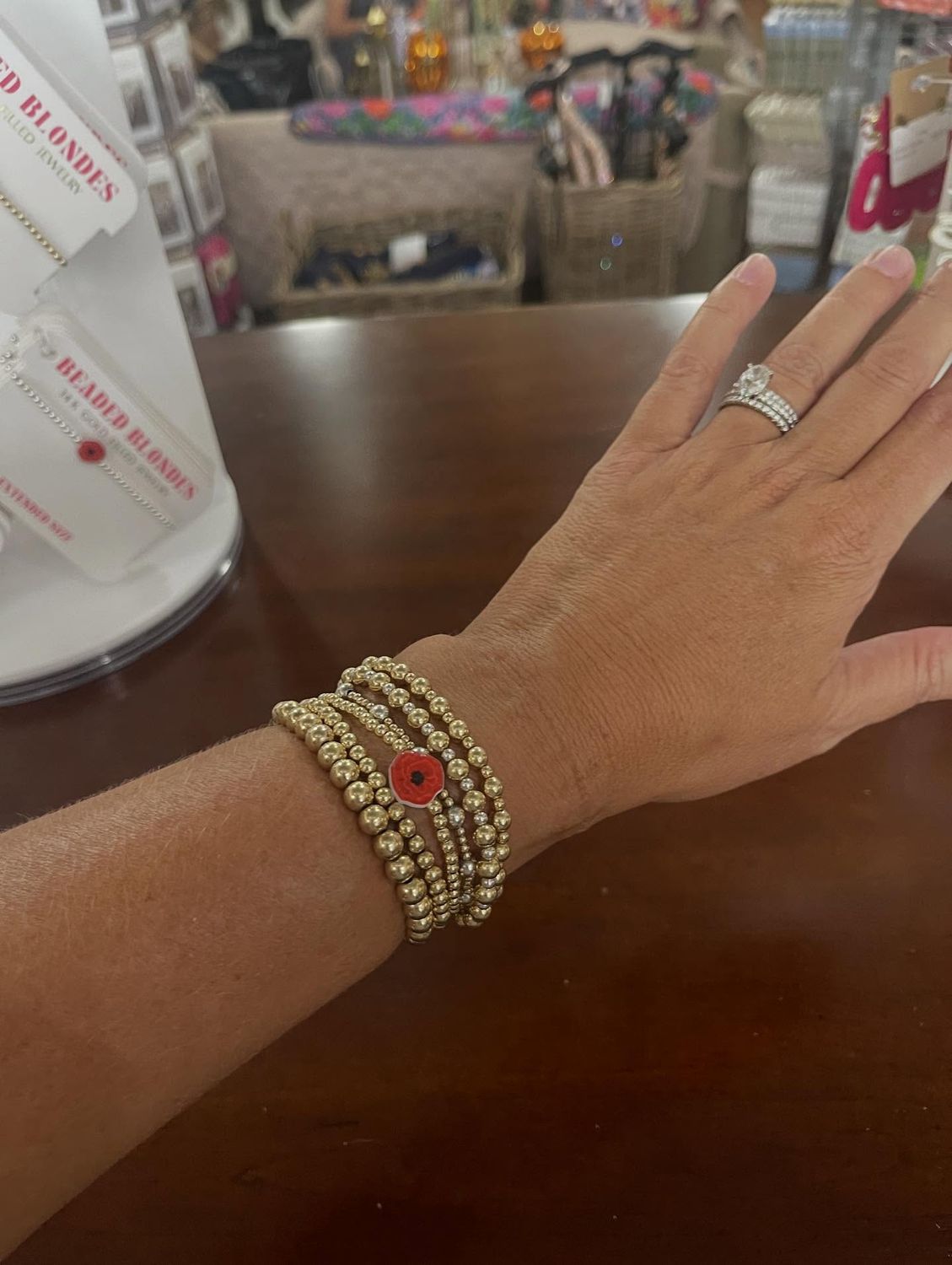 Poppy BB Bead Gold Bracelet