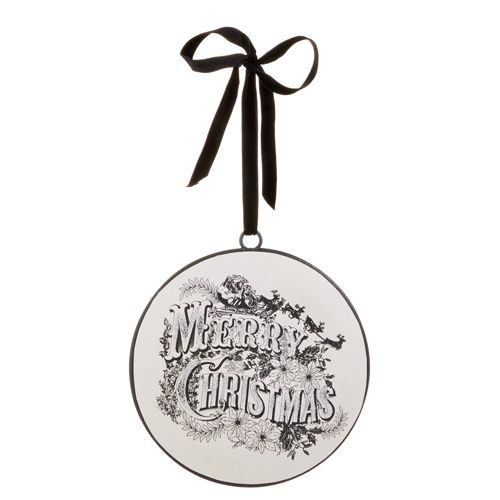 6&quot; Vintage Merry Christmas Disc Ornament