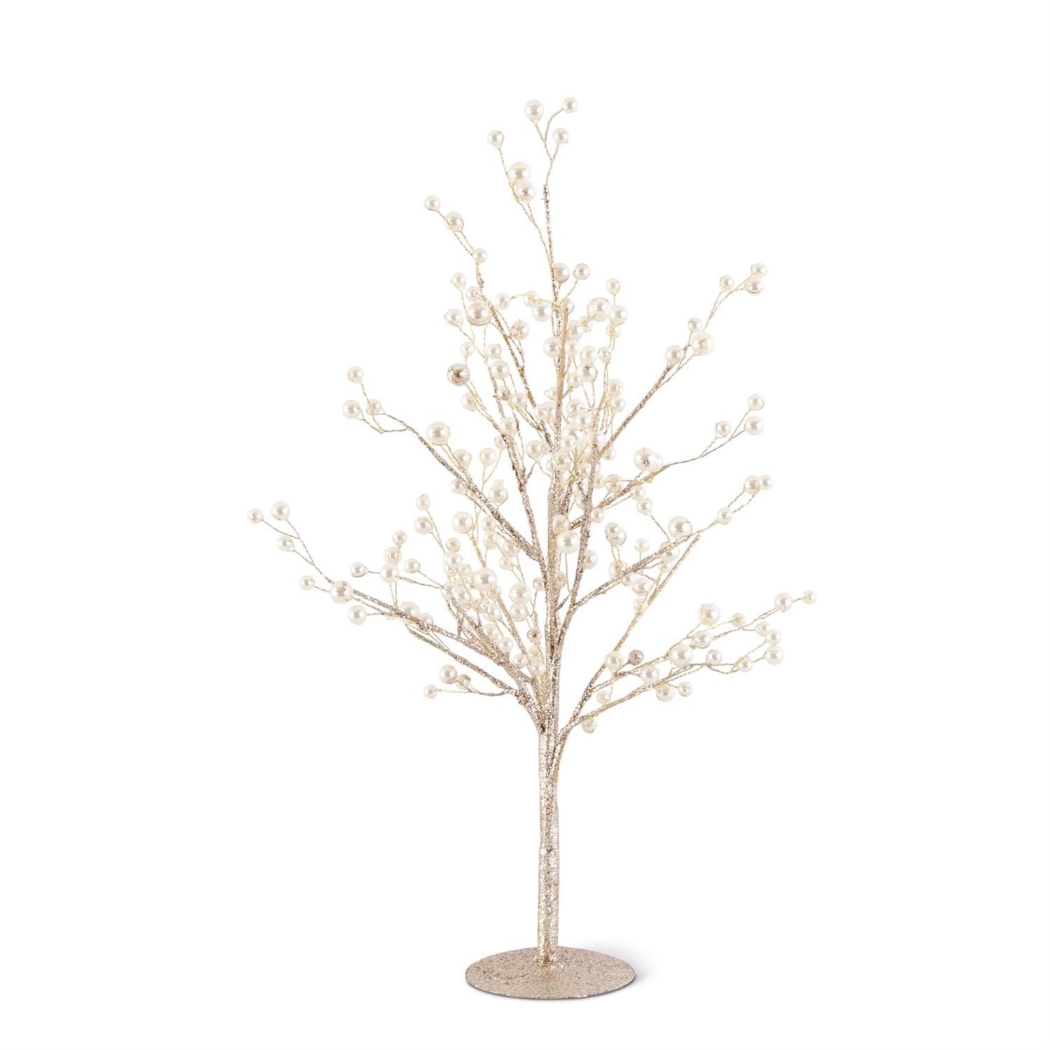 18&quot; Gold Glittered Twig Tree w/ Pearl
