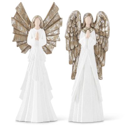 White Glitter Praying Angels