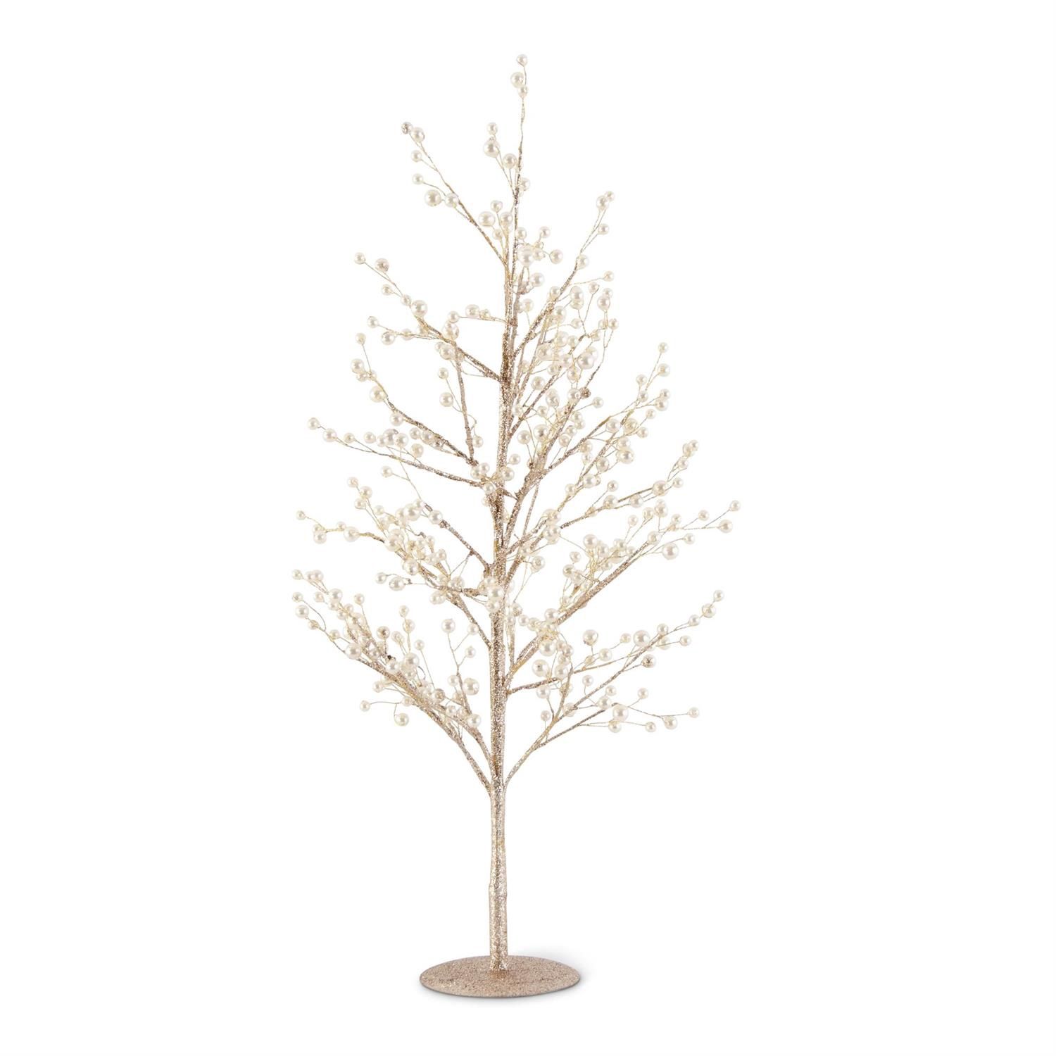 24&quot; Gold Glittered Twig Tree w/ Pearl
