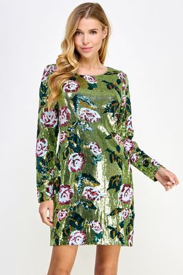 Sequin Rose Dress