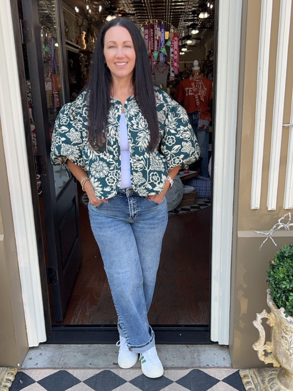 Green Wave Quilted Jacket