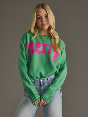 Pink &amp; Green Merry Sweater