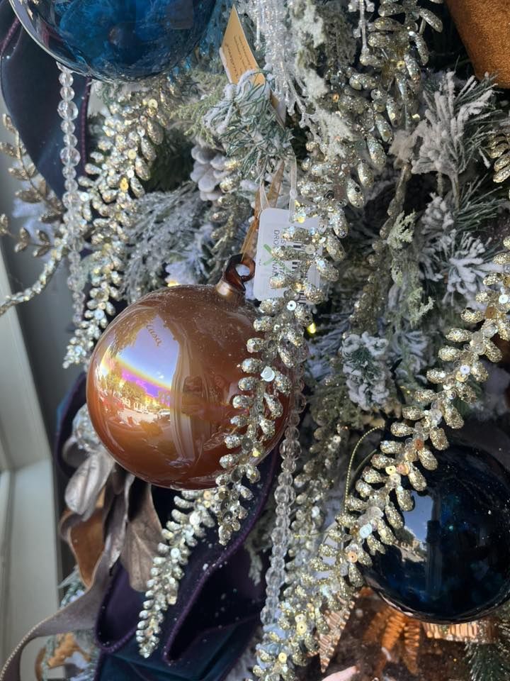 4&quot; Iridescent Brown Glass Ball Ornaments